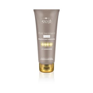 Hair Company UK Product: 1 provides a luxurious skincare experience in a beige 50ml tube of Post Treatment Mask, highlighted with the "Luminescine" feature for skincare enthusiasts. It is elegantly designed with a gold cap and reflective gold accents, adding sophistication to your beauty routine.