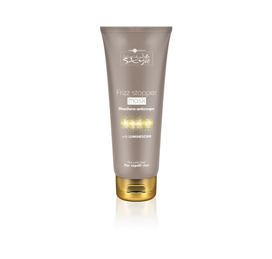 Hair Company UK A 50ml tube of the hair care product named "2" by Insight Style, specifically designed for curly hair. The beige packaging with gold accents highlights "with Luminescine" and "Maschera Anticrespo," making it an ideal addition to any post-treatment mask routine.