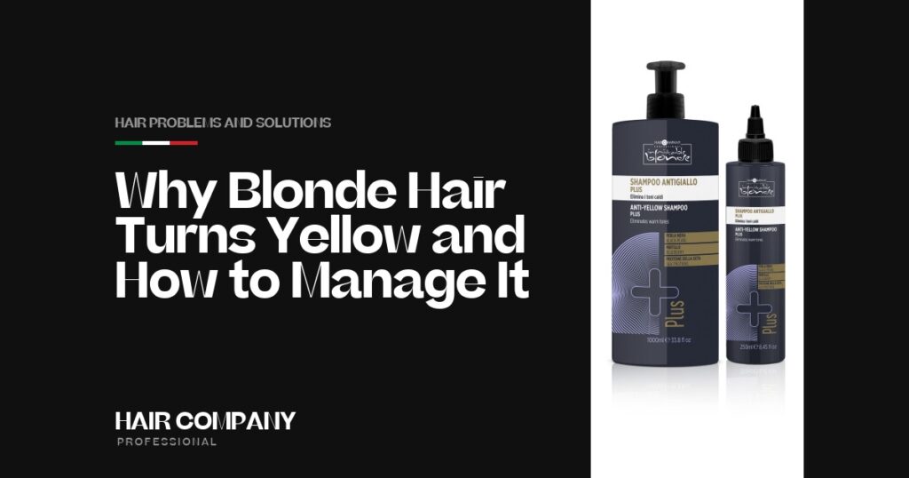 Why Blonde Hair Turns Yellow and How to Manage It. ANTI-YELLOW SHAMPOO PLUS 1000ML, Hair Company Professional UK