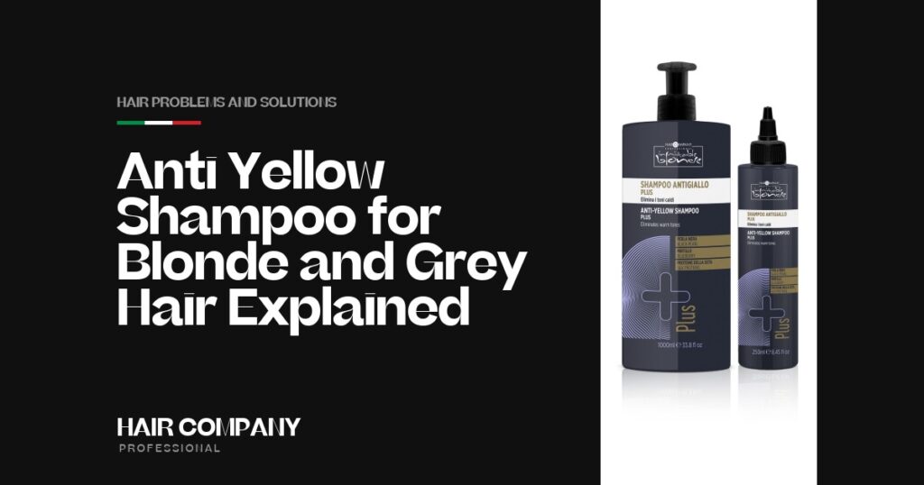 Anti-Yellow Shampoo for Blonde & Grey Hair Explained. ANTI-YELLOW SHAMPOO PLUS 250ML, Hair Company Professional UK